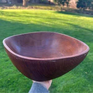 Selandia Designs Teak Bowl and Set of 4 Wooden Teak Bowls Mid Century Salad Bowl